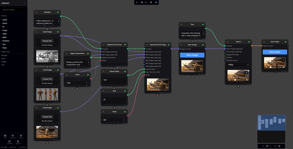 Workflow Gemini 3 Pro Image e Veo 3.1