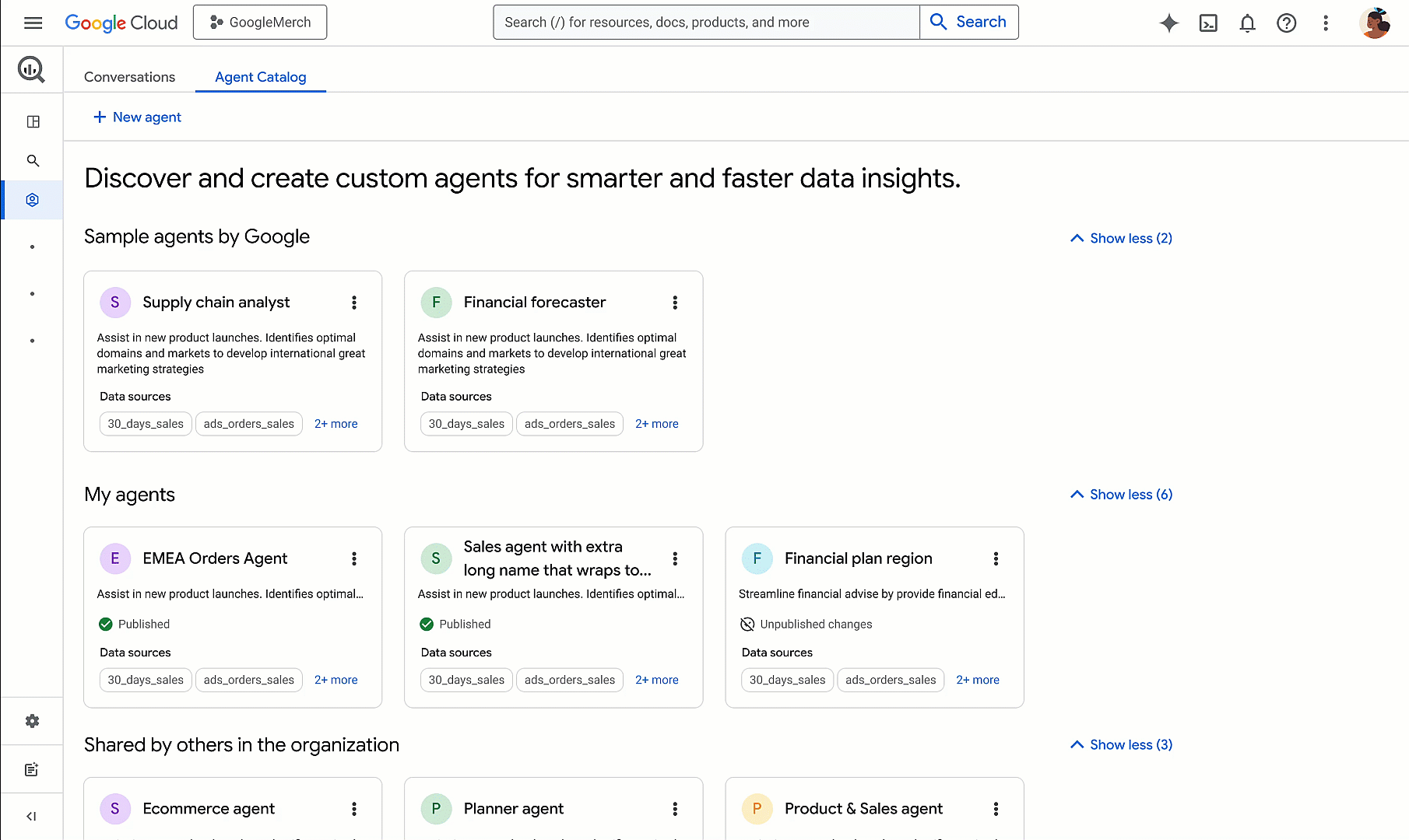 Create agents for faster data insights with Conversational Analytics in BigQuery
