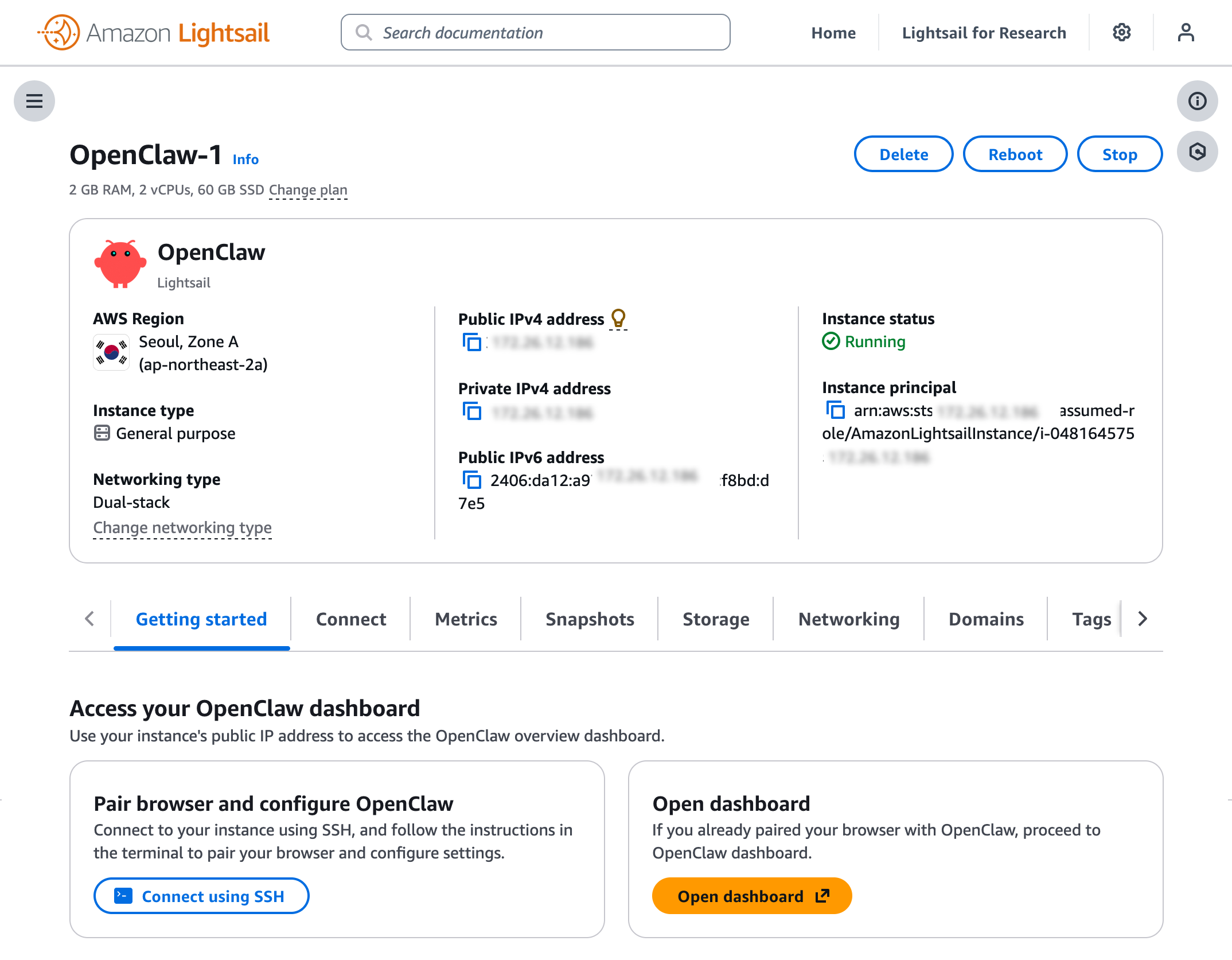 instância em execução