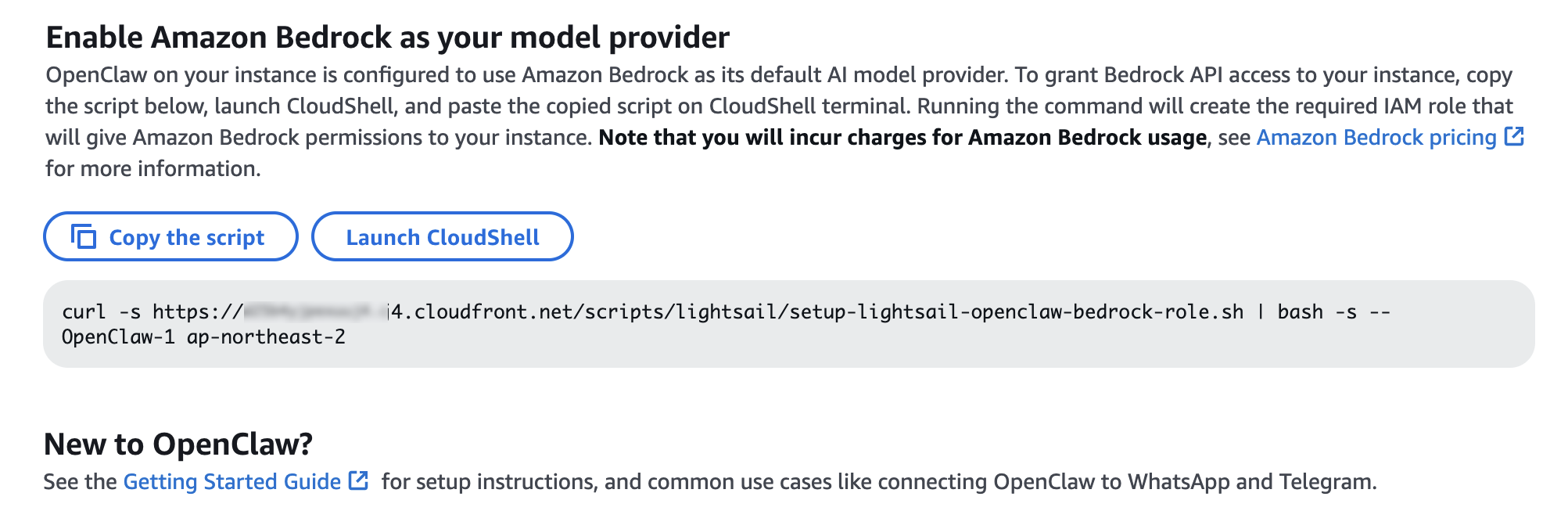 configuração bedrock