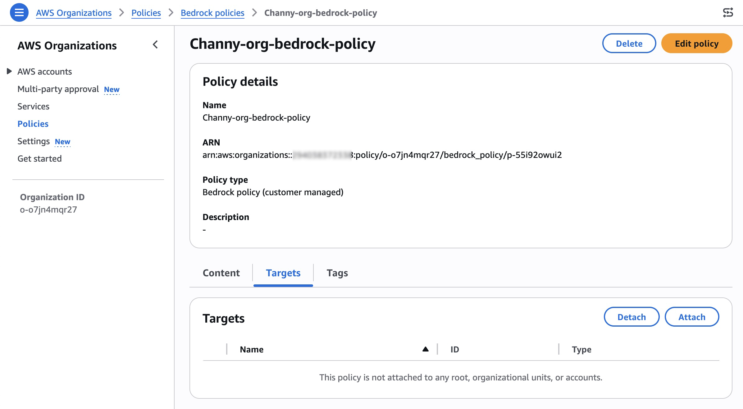 Seleção de alvos para a policy