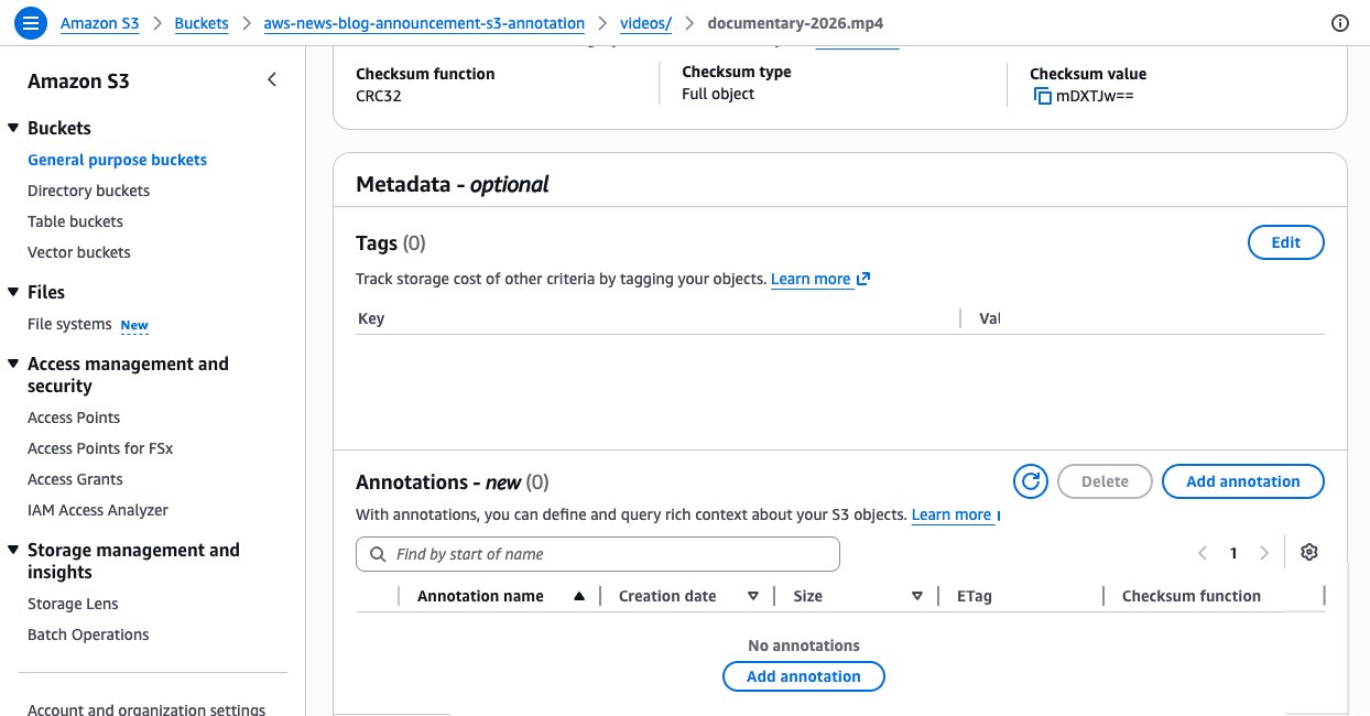 Amazon S3 Annotations: metadados ricos e consultáveis diretamente nos objetos — o que muda para empresas brasileiras