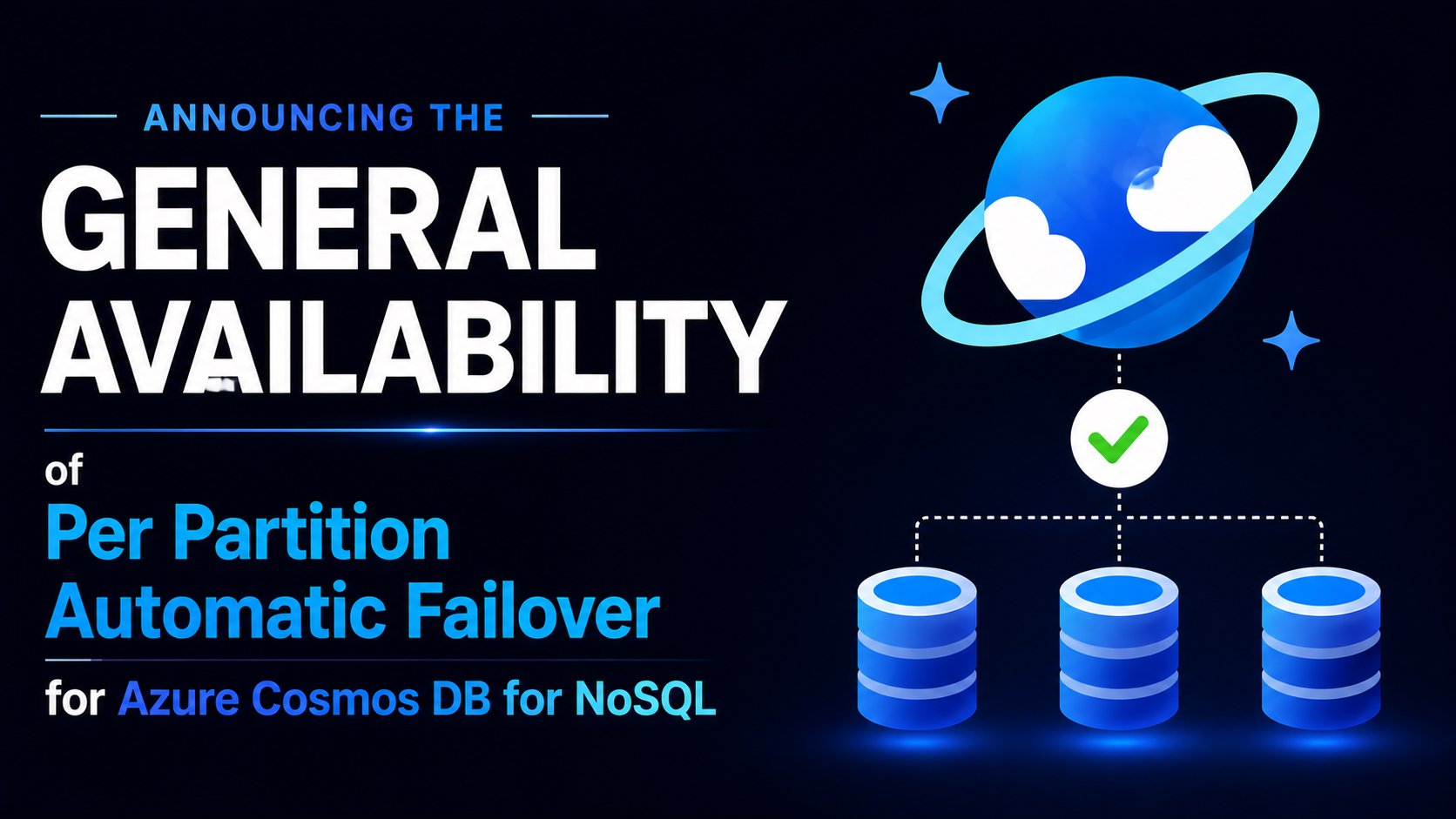 Disponibilidade Geral do Failover Automático por Partição para Azure Cosmos DB NoSQL